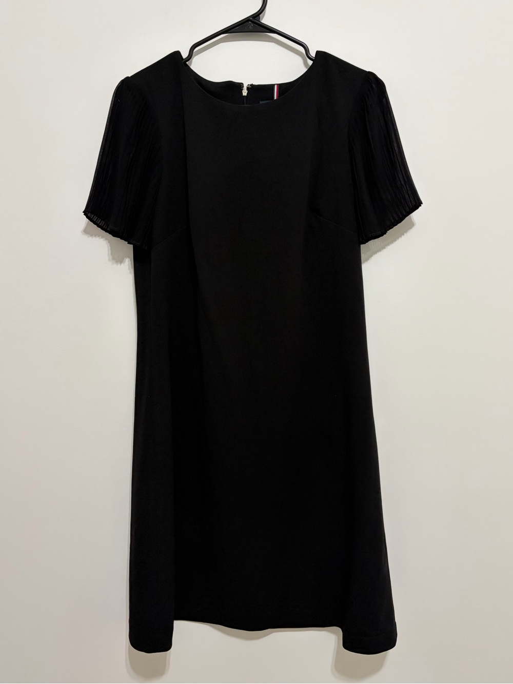 Tommy Hilfiger Black Pleated Sleeve Dress